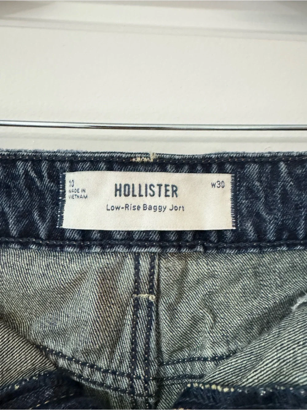 Hollister Distressed Dark Blue Denim Mini Skirt